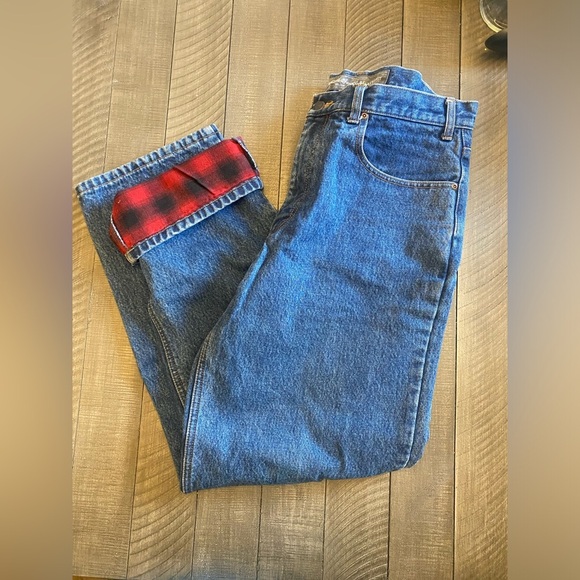 Eddie Bauer relaxed fit flannel lined jeans 100% cotton - Picture 1 of 11